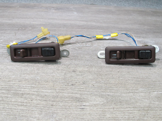 89-92 Toyota Supra MA70L Set of 2 Left & Right Door Lock Switch Maroon OEM