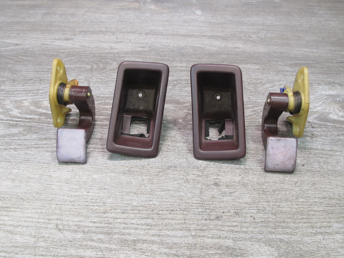 86-92 Toyota Supra MA70L Left & Right Interior Door Handle w Trims Maroon OEM
