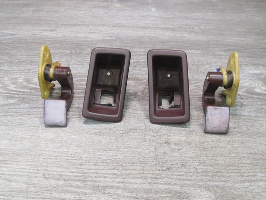 86-92 Toyota Supra MA70L Left & Right Interior Door Handle w Trims Maroon OEM