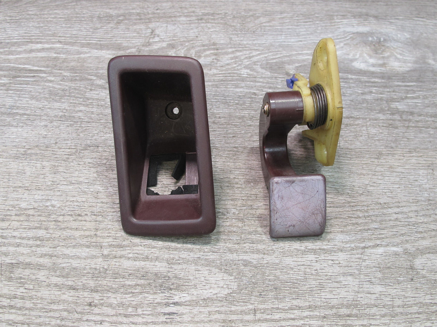 86-92 Toyota Supra MA70L Left & Right Interior Door Handle w Trims Maroon OEM