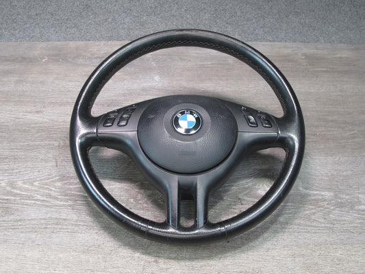 01-06 BMW E46 CONVERTIBLE FRONT LEFT DRIVER SIDE SPORT STEERING WHEEL W/ SRS AIRBAG OEM