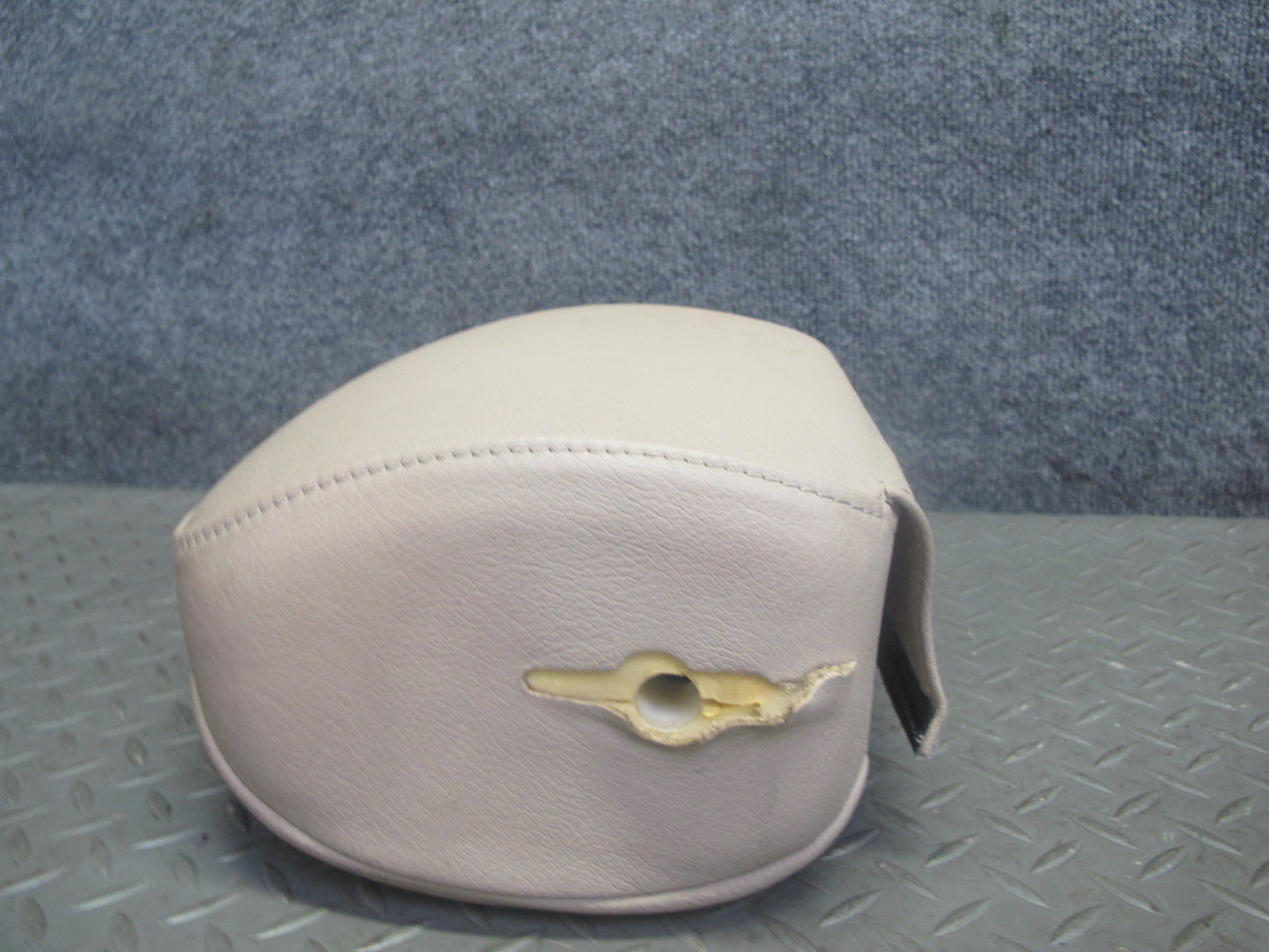01-06 BMW E46 Convertible Front Left & Right Leather Headrest Beige OEM