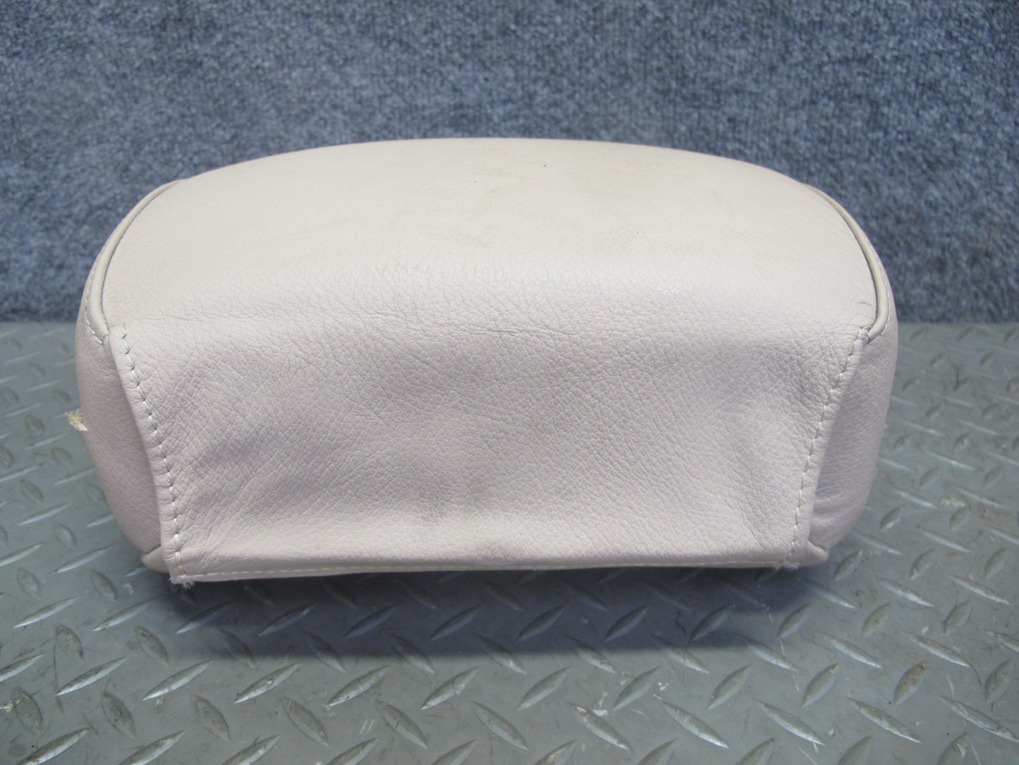 01-06 BMW E46 Convertible Front Left & Right Leather Headrest Beige OEM