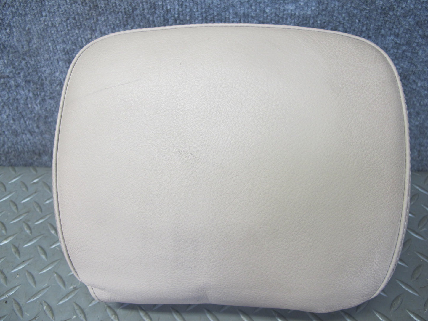 01-06 BMW E46 Convertible Front Left & Right Leather Headrest Beige OEM