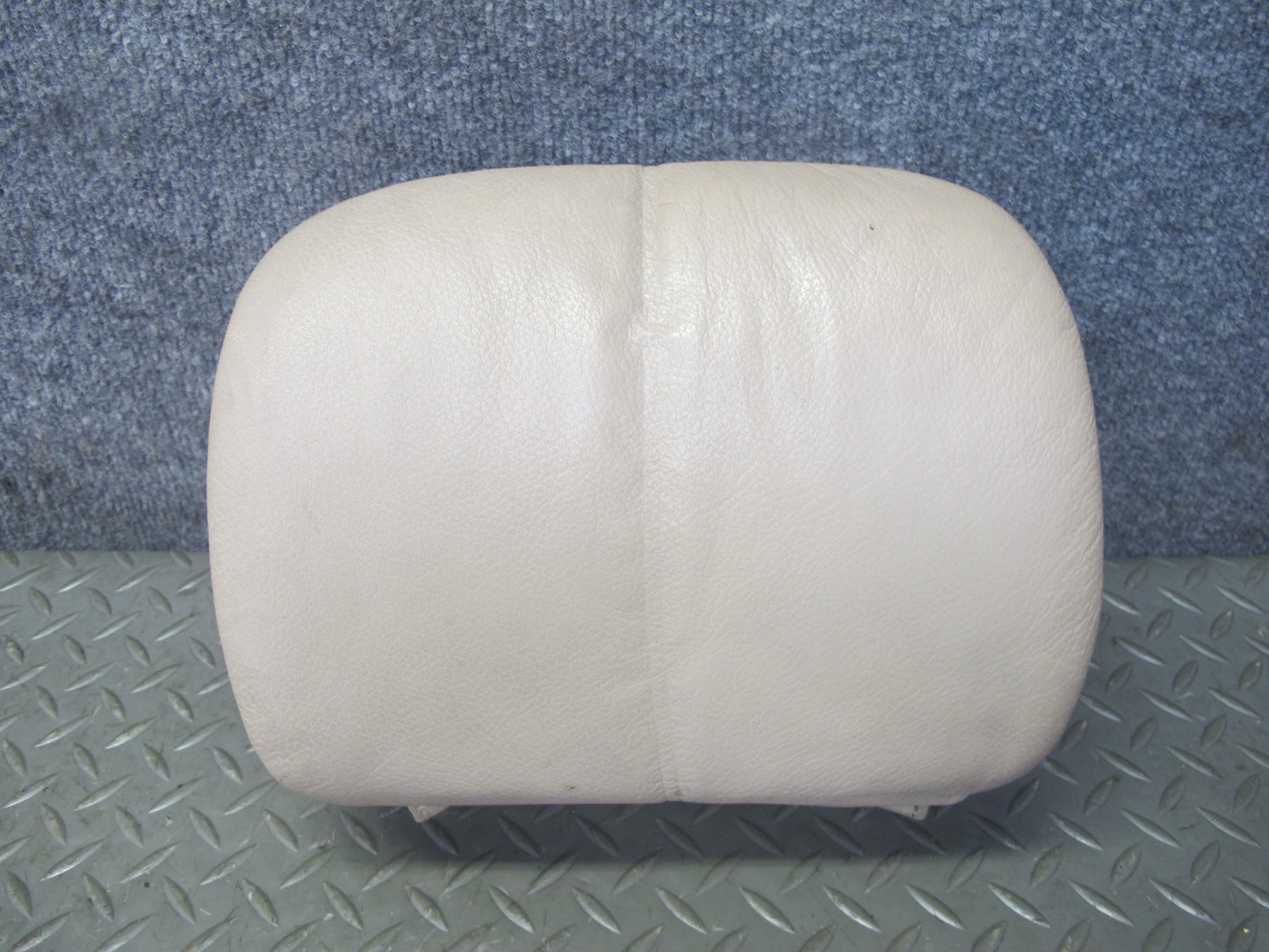 01-06 BMW E46 Convertible Front Left & Right Leather Headrest Beige OEM