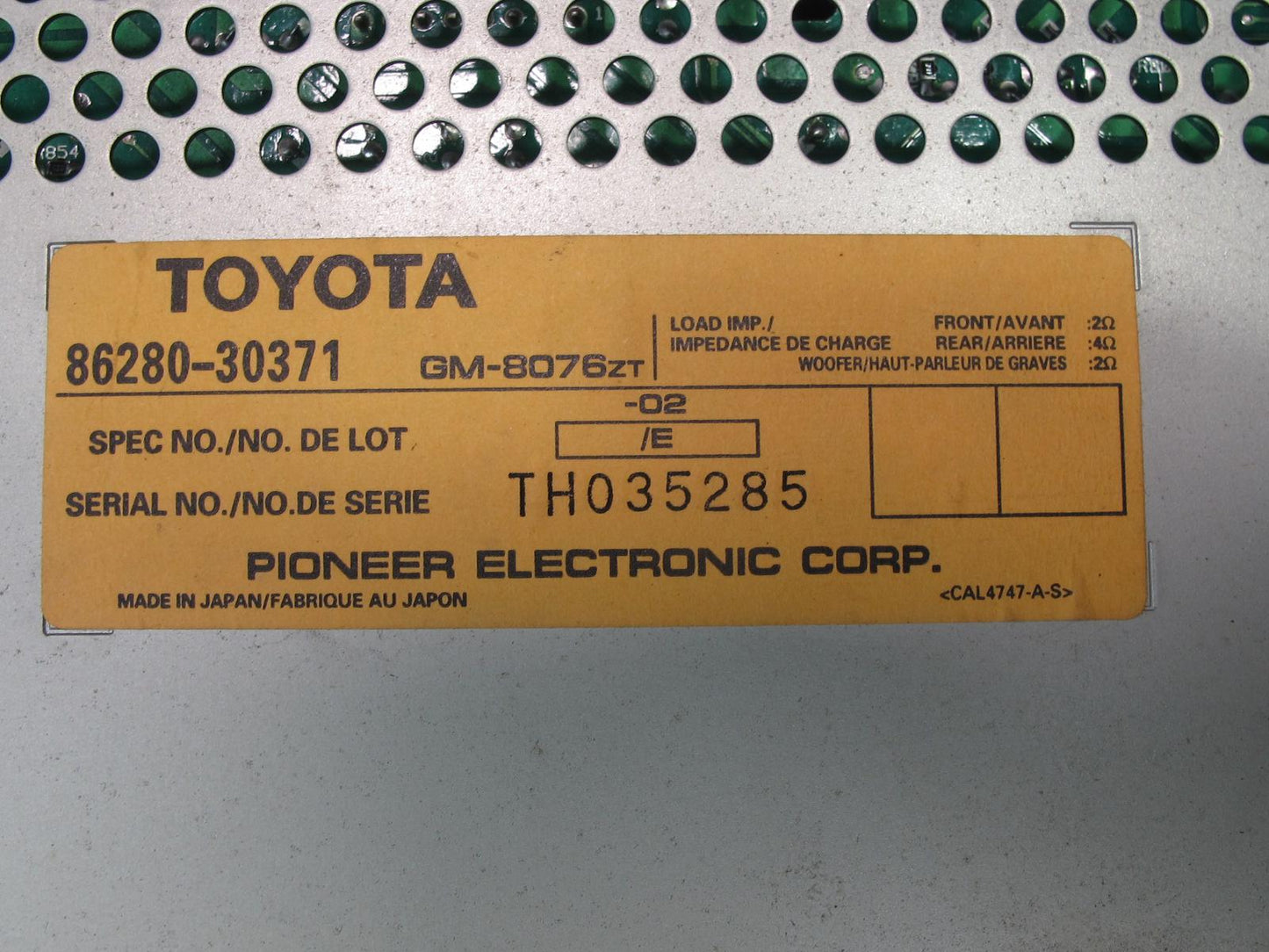 98-00 Lexus JZS160L GS400 GS300 Pioneer Audio Amplifier AMP 86280-30371 OEM