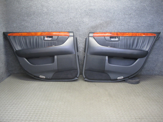 04-06 Lexus UCF30L LS430 Set of 2 Rear Door Interior Trim Cover Panel Black OEM