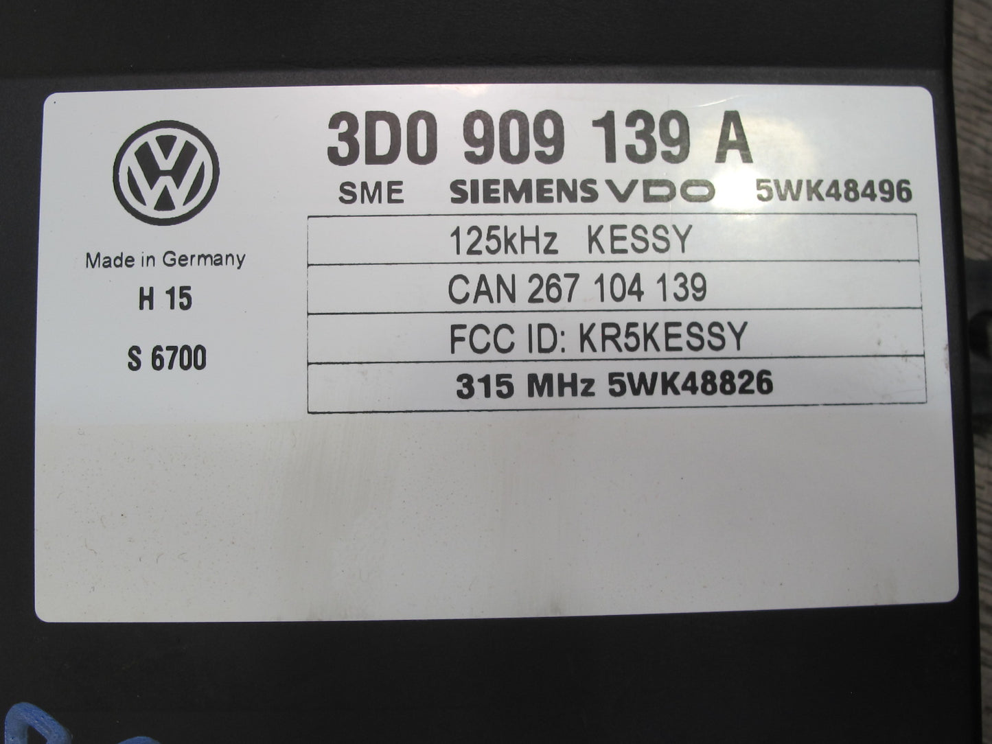 2003-2006 Porsche Cayenne 955 Keyless Entry Control Module 3D0909139A