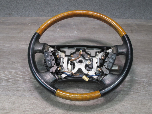 04-06 Lexus UCF30L LS430 Leather Wood Steering w Switches Black OEM