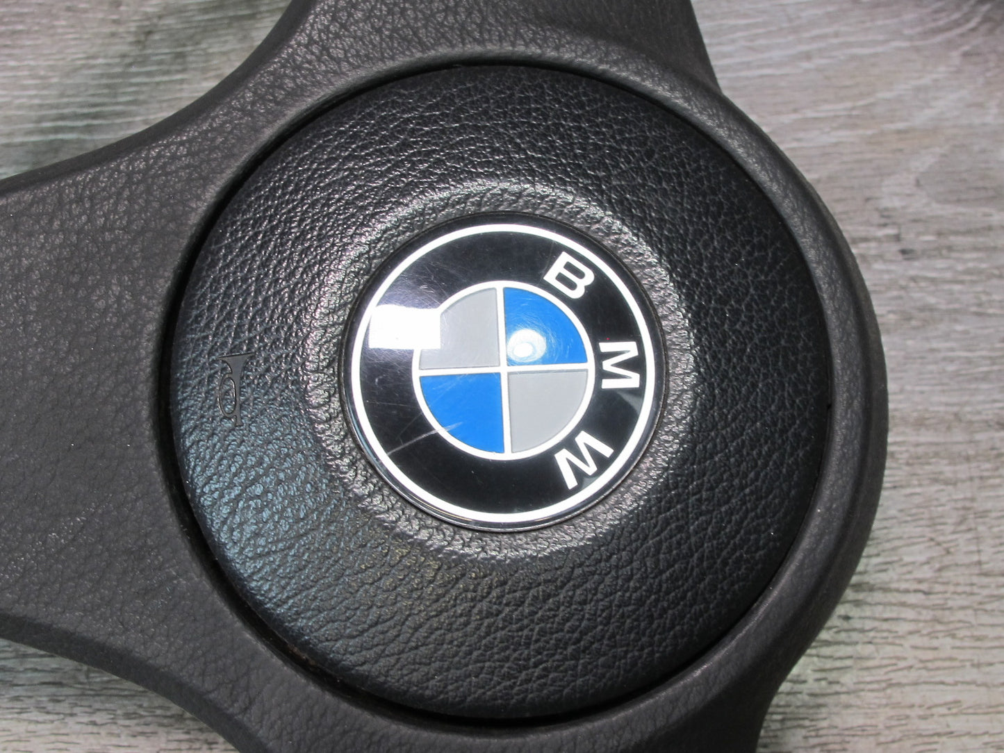 87-91 BMW E30 3-SERIES 3 Spoke Sport Leather Steering w Horn Button OEM