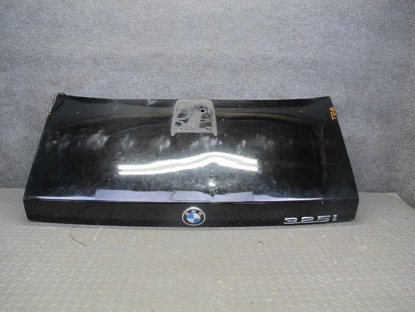 87-91 BMW E30 325i Convertible Rear Trunk Deck Lid Panel Black OEM