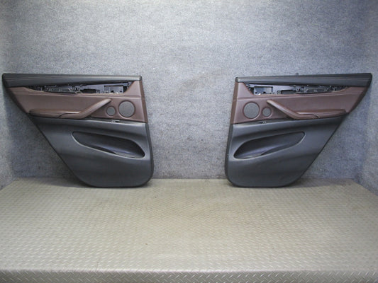 2014-2018 BMW F15 X5 Rear Left & Right Door Interior Trim Panel Mokka Set of 2