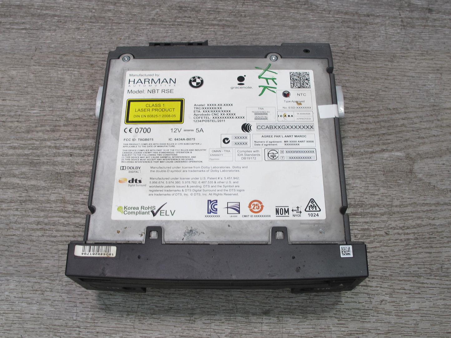 2014-2016 BMW F15 F07 F10 F11 Rear Entertainment DVD Player 9347873