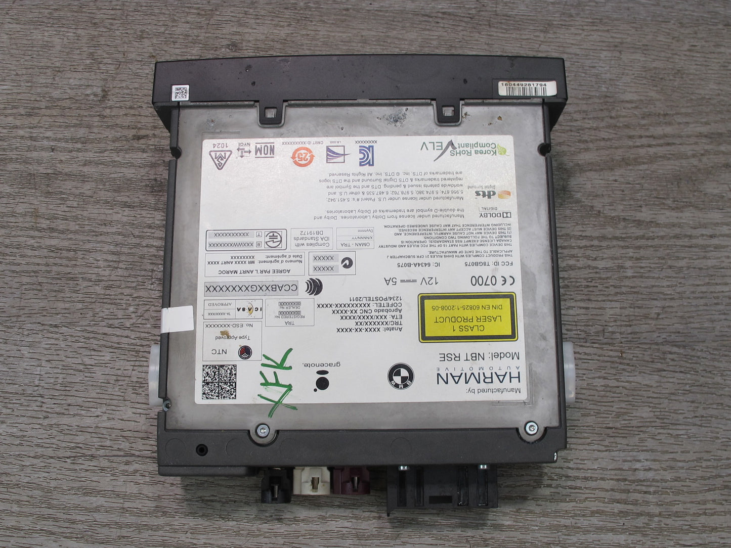 2014-2016 BMW F15 F07 F10 F11 Rear Entertainment DVD Player 9347873