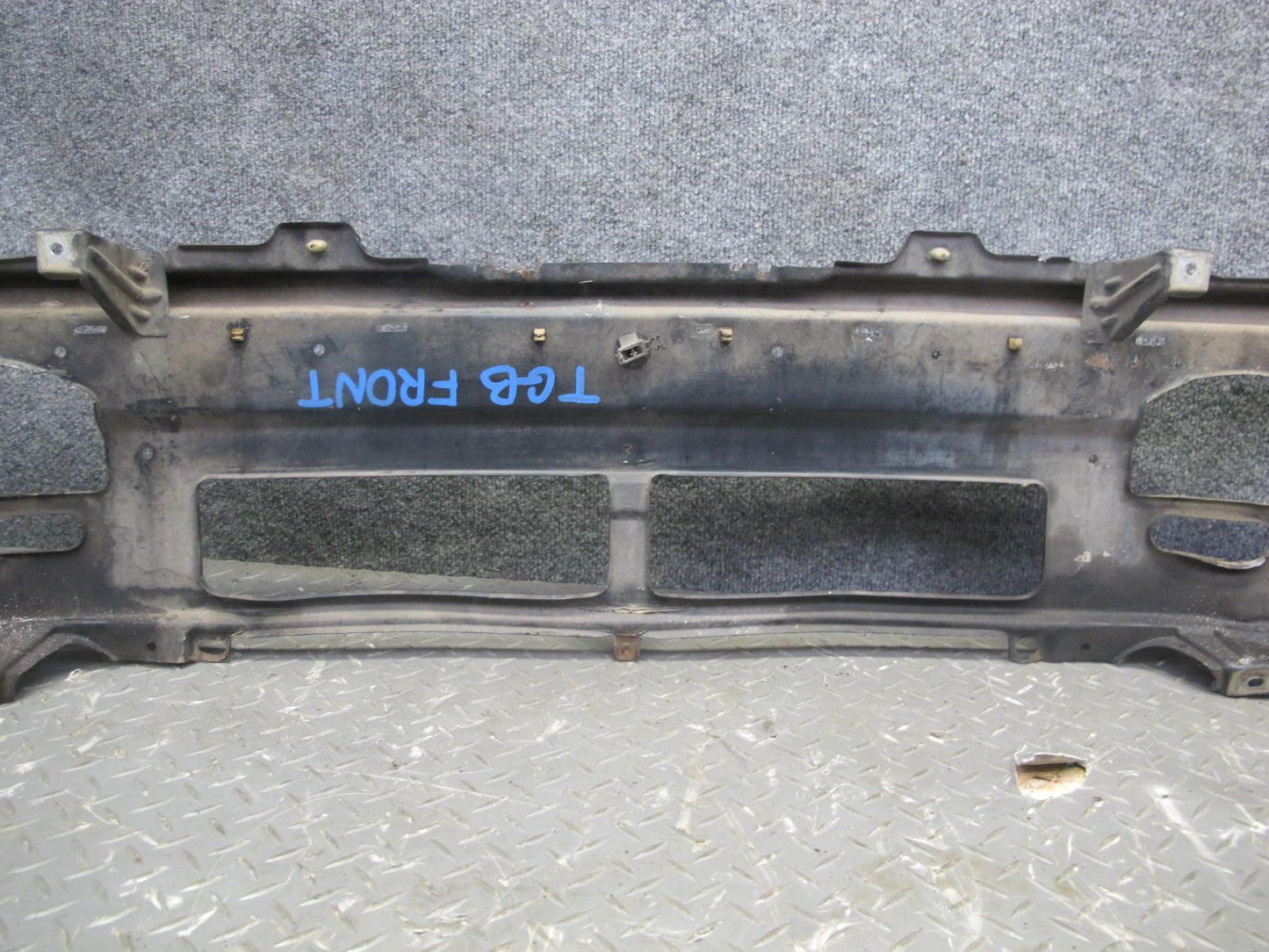 87-91 BMW E30 3-SERIES Front Bumper Lower Metal Valance Panel Black OEM