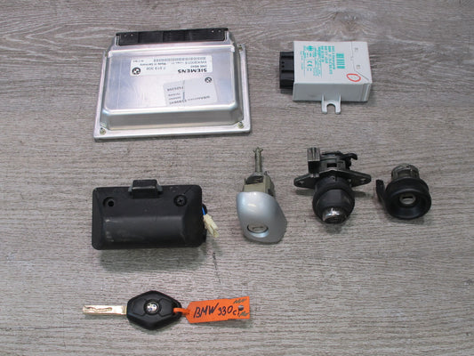 01-02 BMW E46 330CI M54 MT Engine ECU DME EWS Immo Ignition Trunk Door Lock Set