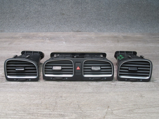 10-14 VW Golf R 1K8 GTI MK6 Dash A/C Air Vent Grille Center Outer Set OEM