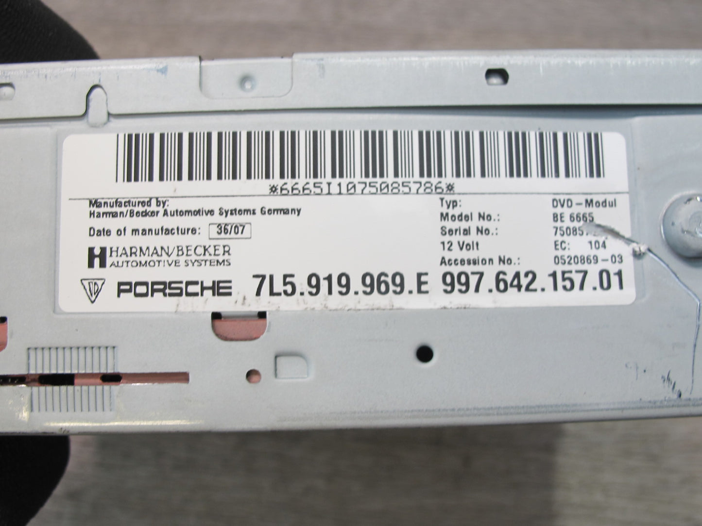 2006-2010 Porsche Cayenne 957 Navigation DVD ROM Player Drive 7L5919969E