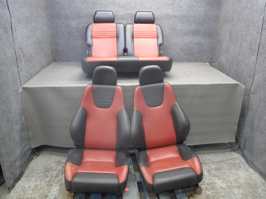 99-01 Isuzu Vehicross Front & Rear Recaro Sport Leather Seat Set Black & RED OEM
