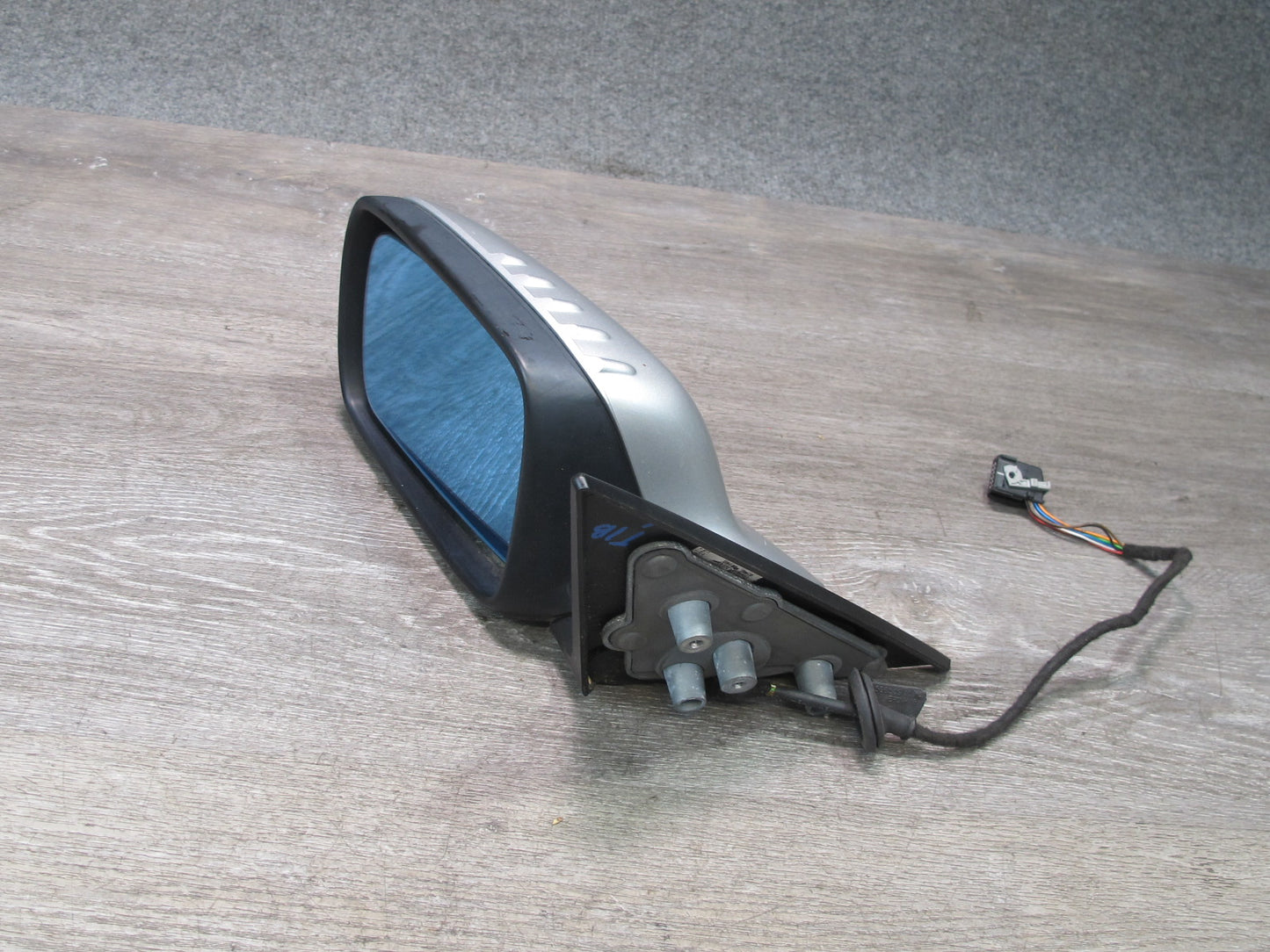 01-03 BMW E46 Convertible Left Door Exterior Side View Heated Mirror Silver OEM
