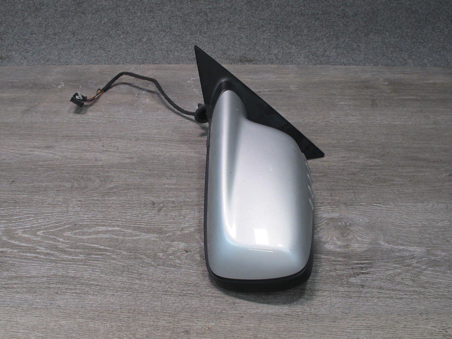 01-03 BMW E46 Convertible Left Door Exterior Side View Heated Mirror Silver OEM