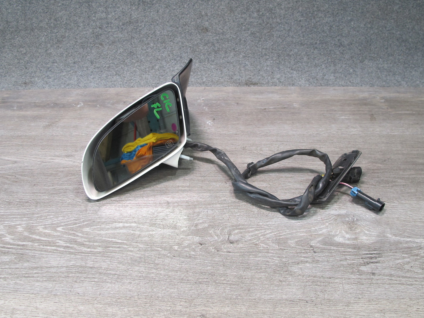 88-96 Chevrolet Corvette C4 Left Door Heated Side View Power Mirror White OEM