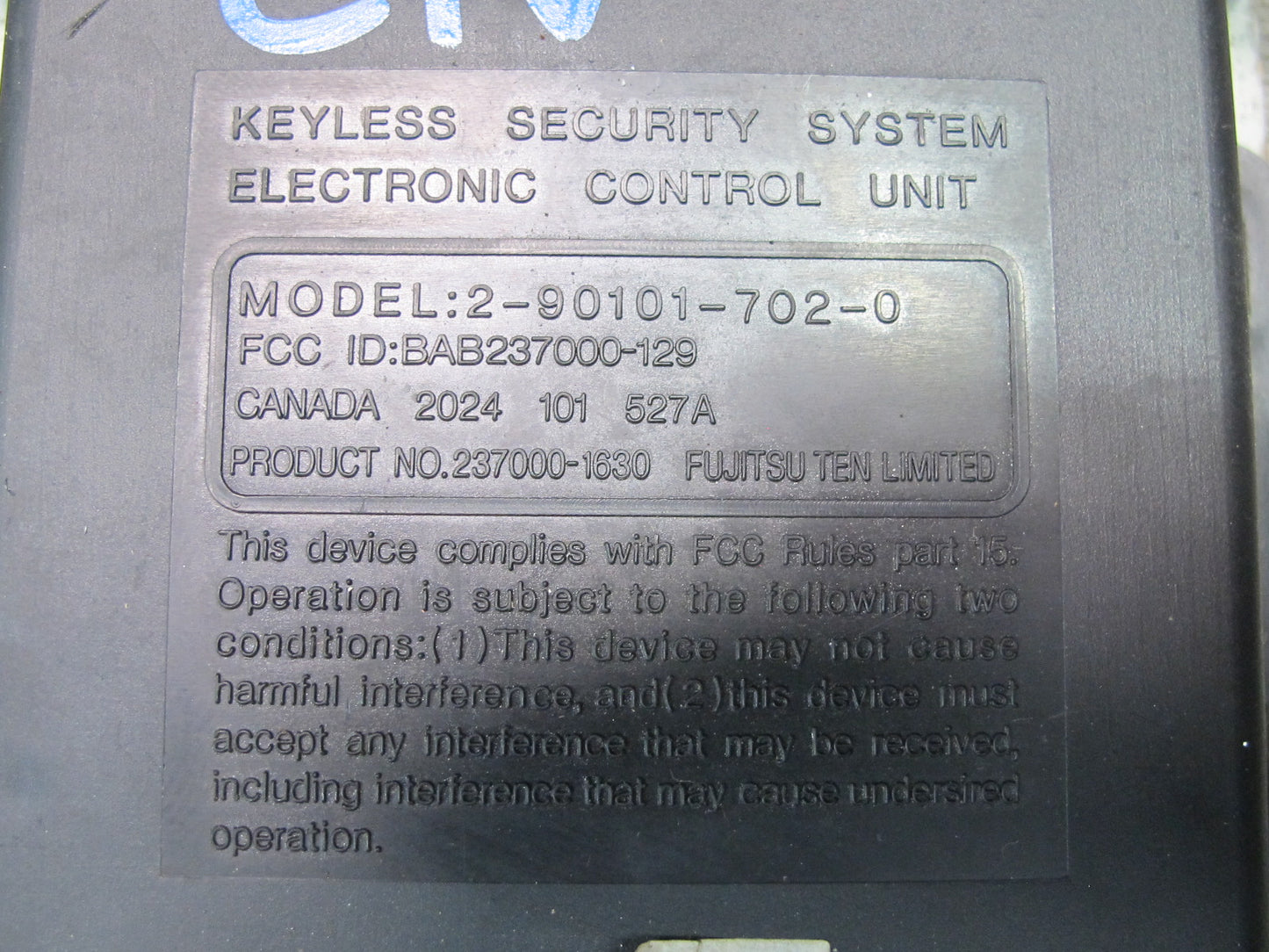 99-01 Isuzu Vehicross Keyless Entry Control Module Unit OEM