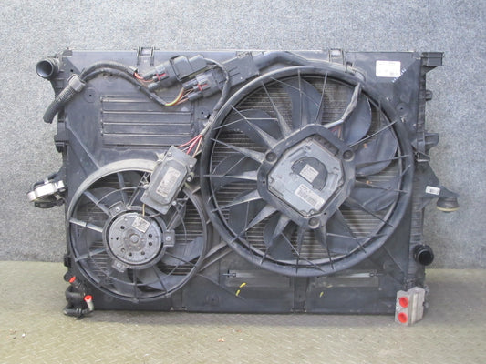 08-10 Porsche Cayenne 957 4.8 Turbo Engine Cooling Radiator Condenser Fan Shroud