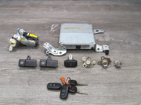 00-05 Toyota MR2 Spyder ZZW30L M/T ECU ECM Ignition Glove Door Lock KEY Set OEM