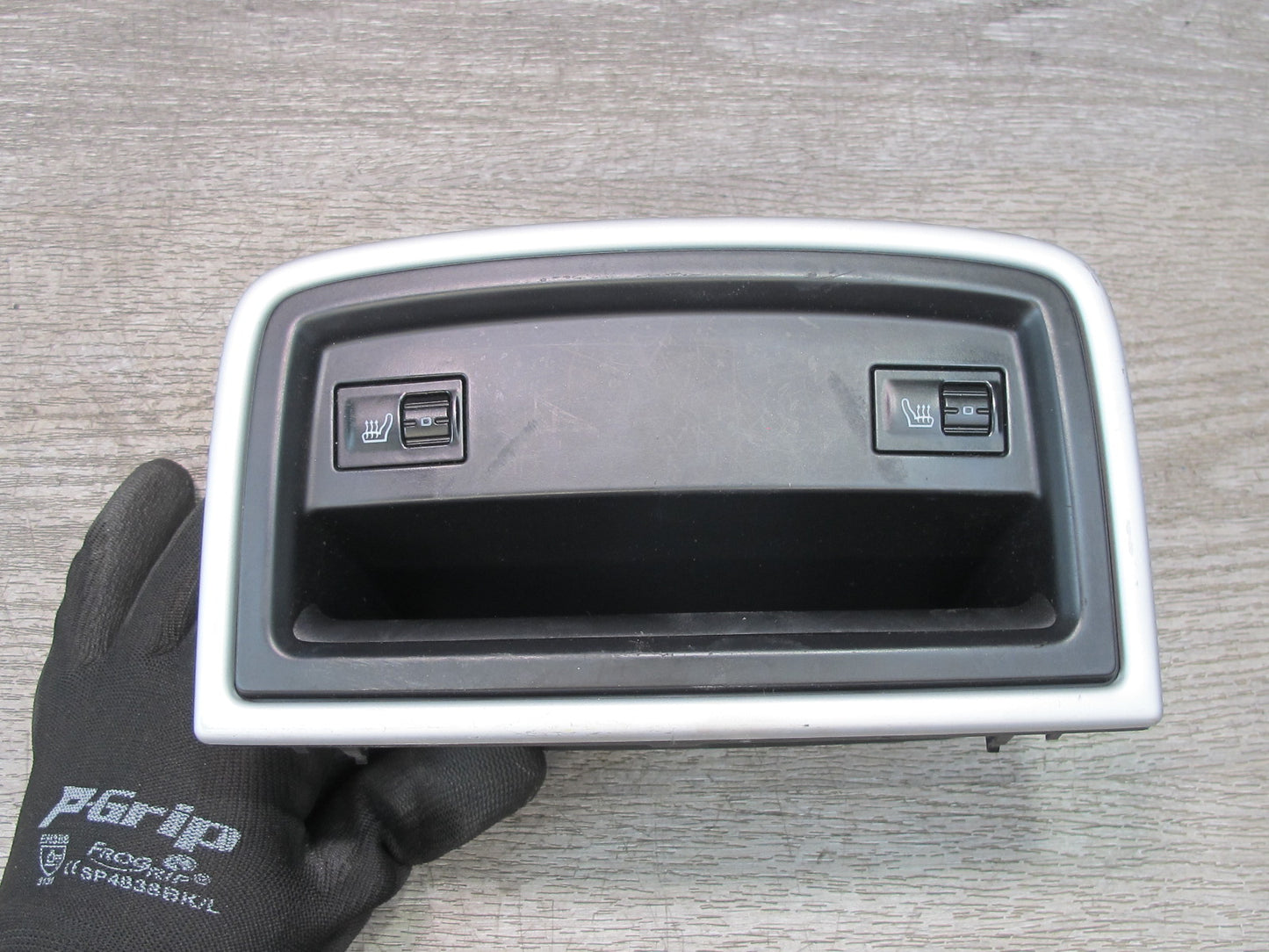 2003-2010 Porsche Cayenne 957 Rear Center Console Heated Seat Switch Tray Trim