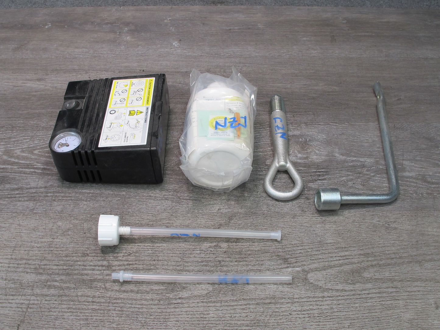 10-20 Nissan 370Z Z34 Emergency Spare Flat Tire Repair KIT Tools Compressor OEM