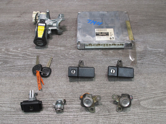00-05 Toyota MR2 Spyder ZZW30L M/T ECU ECM Ignition Glove Door Lock KEY Set OEM