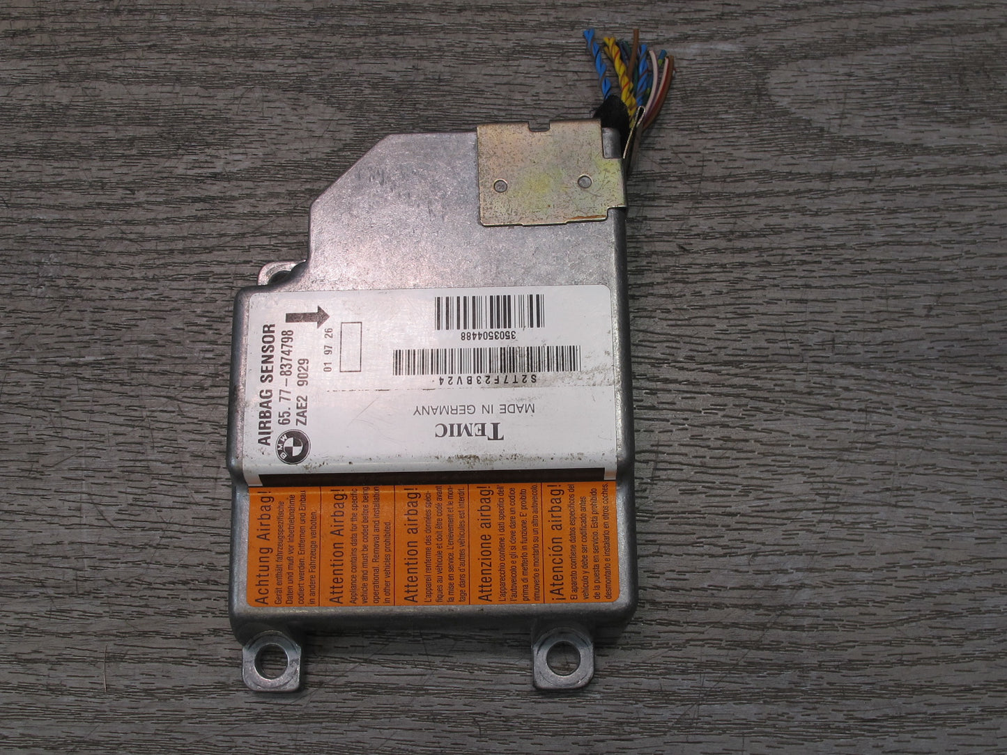 97-99 BMW E36 3-SERIES CONVERTIBLE SRS AIRBAG SENSOR CONTROL MODULE 8374798 OEM