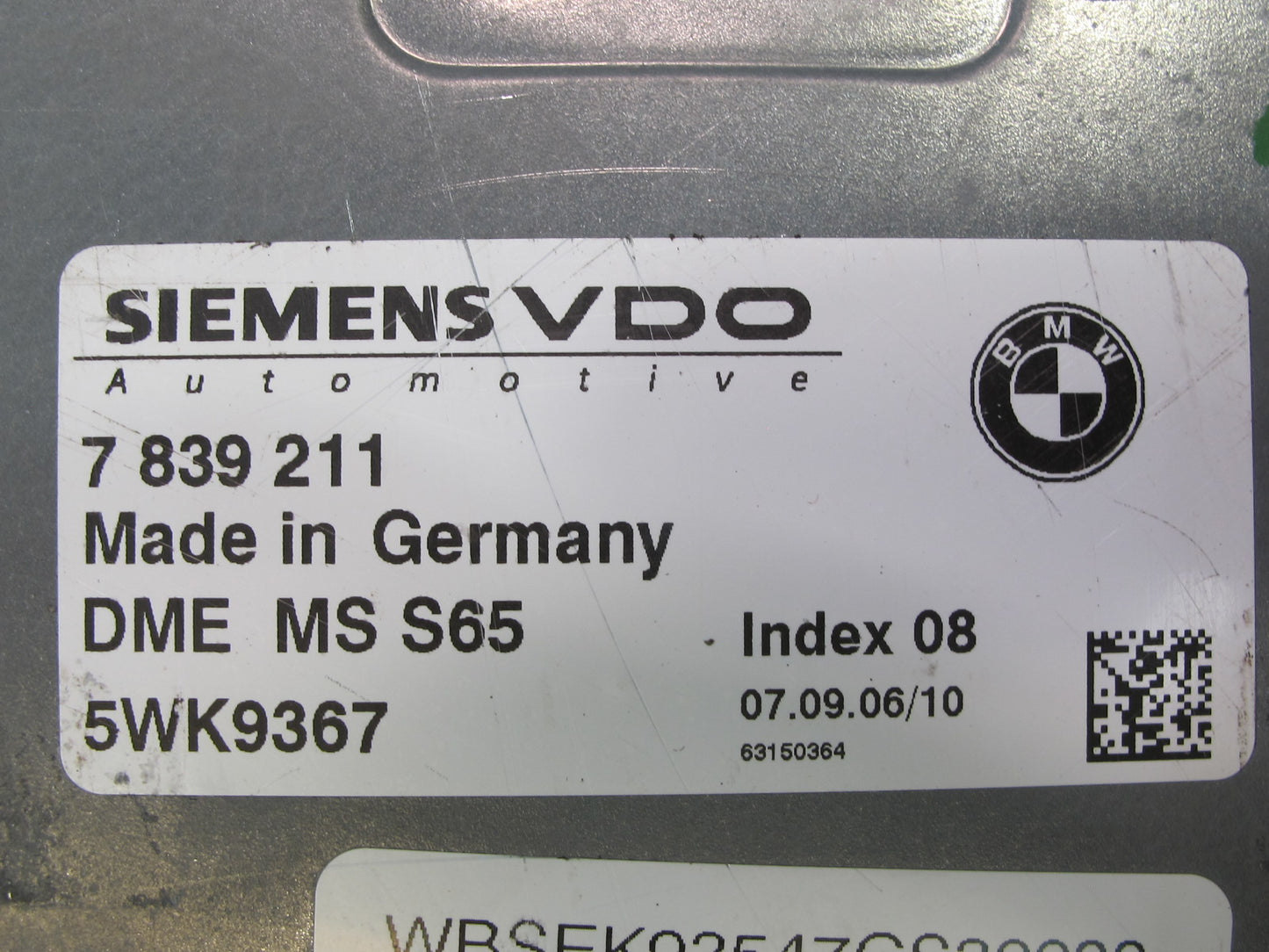 2007 BMW E63 E64 M6 5.0L S85 Engine ECU DME CAS3 Lock KEY Reader Set