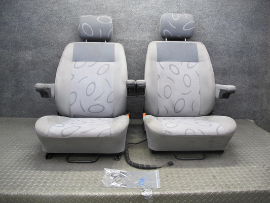 99-03 VW Eurovan T4 Set of 2 Front Left & Right Cloth Seat Gray OEM