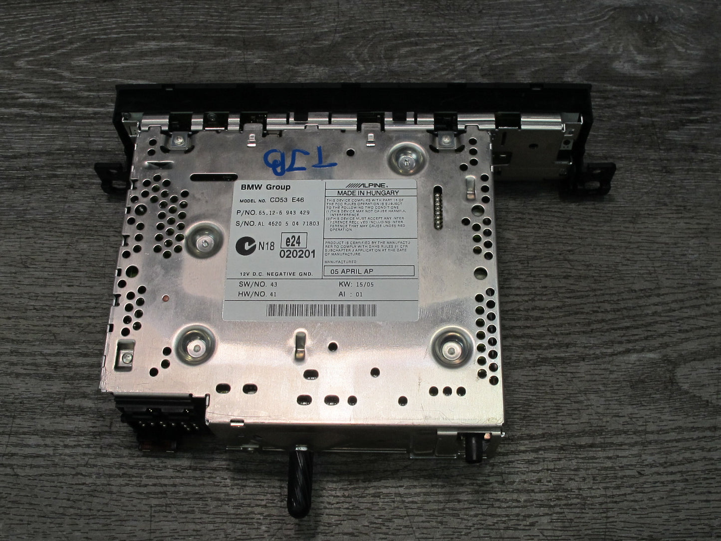 04-06 BMW E46 325Ci 330Ci Radio Business CD Player Receiver 6943429 OEM