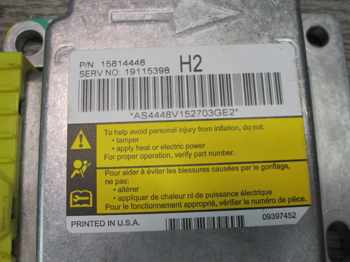 06-07 HUMMER H2 SRS AIRBAG CONTROL MODULE UNIT W/ SENSOR SET OEM