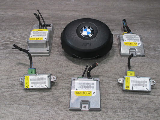 03-08 BMW E85 E86 Z4 FRONT LEFT SIDE STEERING WHEEL SRS AIRBAG W/ MODULE & SENSOR SET OEM