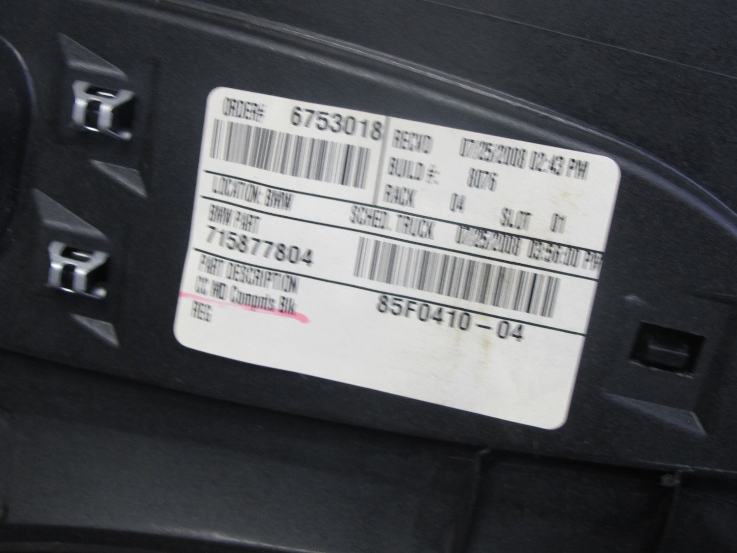 03-08 BMW E86 E85 Z4 Front Center Console Trim Cover Panel Black OEM