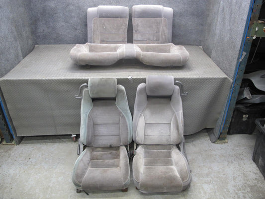 89-92 Toyota Supra MK3 Front & Rear Complete Cloth Seat Set Gray OEM