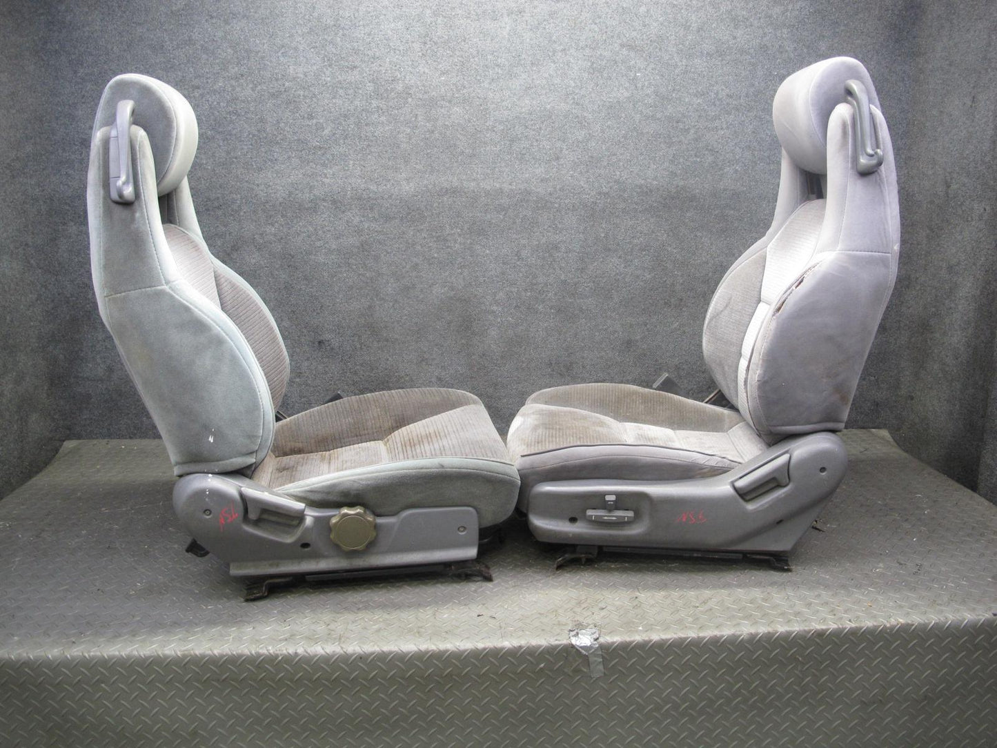 89-92 Toyota Supra MK3 Front & Rear Complete Cloth Seat Set Gray OEM