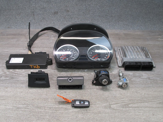 2008 BMW E90 E92 E93 M3 S65 M/T Engine ECU DME Speedometer CAS3 Lock KEY Set