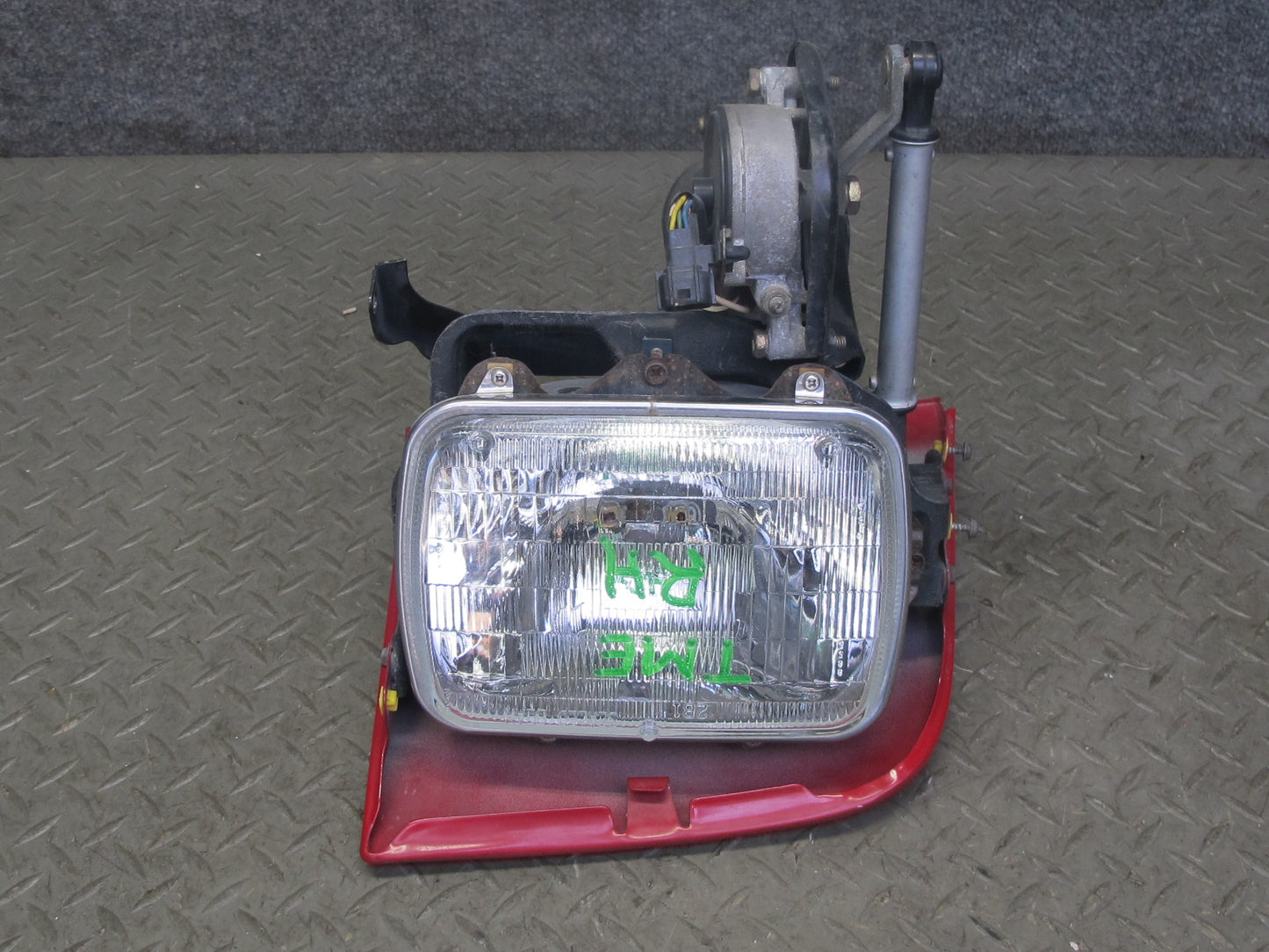 91-95 Toyota SW21L MR2 Front Right POP UP Headlight Lamp w Motor Rally RED OEM