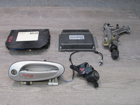 2002 Porsche Boxster 986 M96.22 M/T Engine ECU Immo Ignition Lock Handle Set