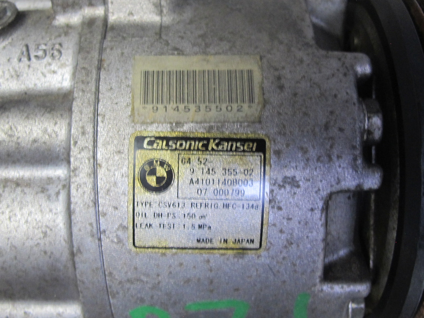 06-08 BMW E85 E86 Z4 3.0L N52 A/C Air Condition Compressor 9145355 OEM