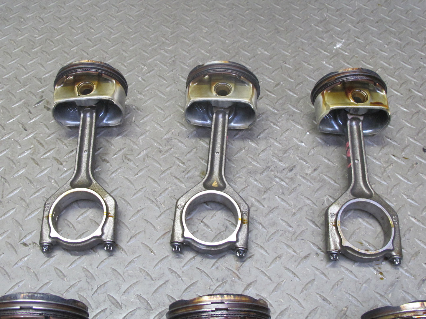 06-08 BMW E86 E85 Z4 N52 3.0L Set of 6 Engine Piston w Connecting Rod 68K OEM