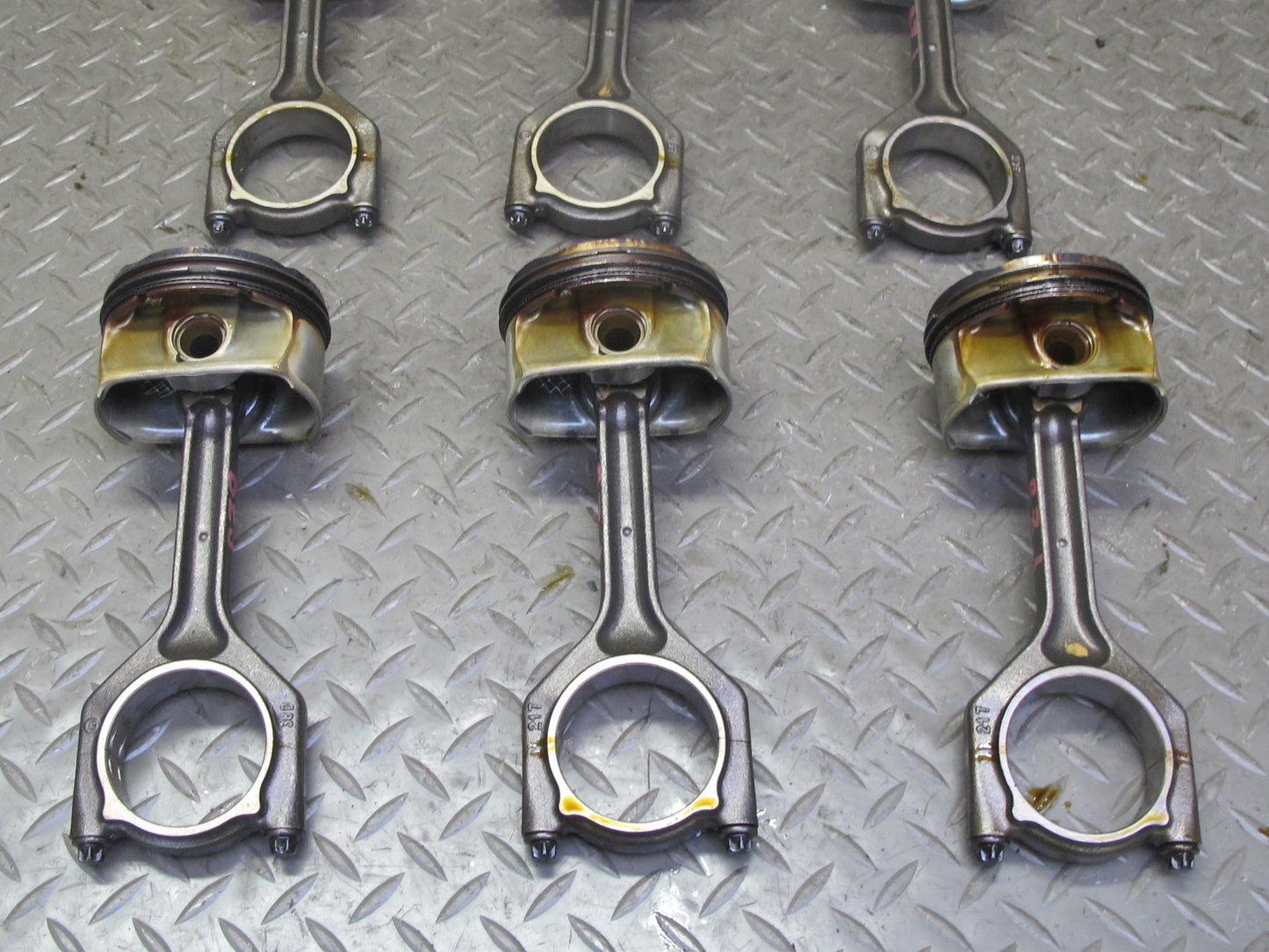 06-08 BMW E86 E85 Z4 N52 3.0L Set of 6 Engine Piston w Connecting Rod 68K OEM