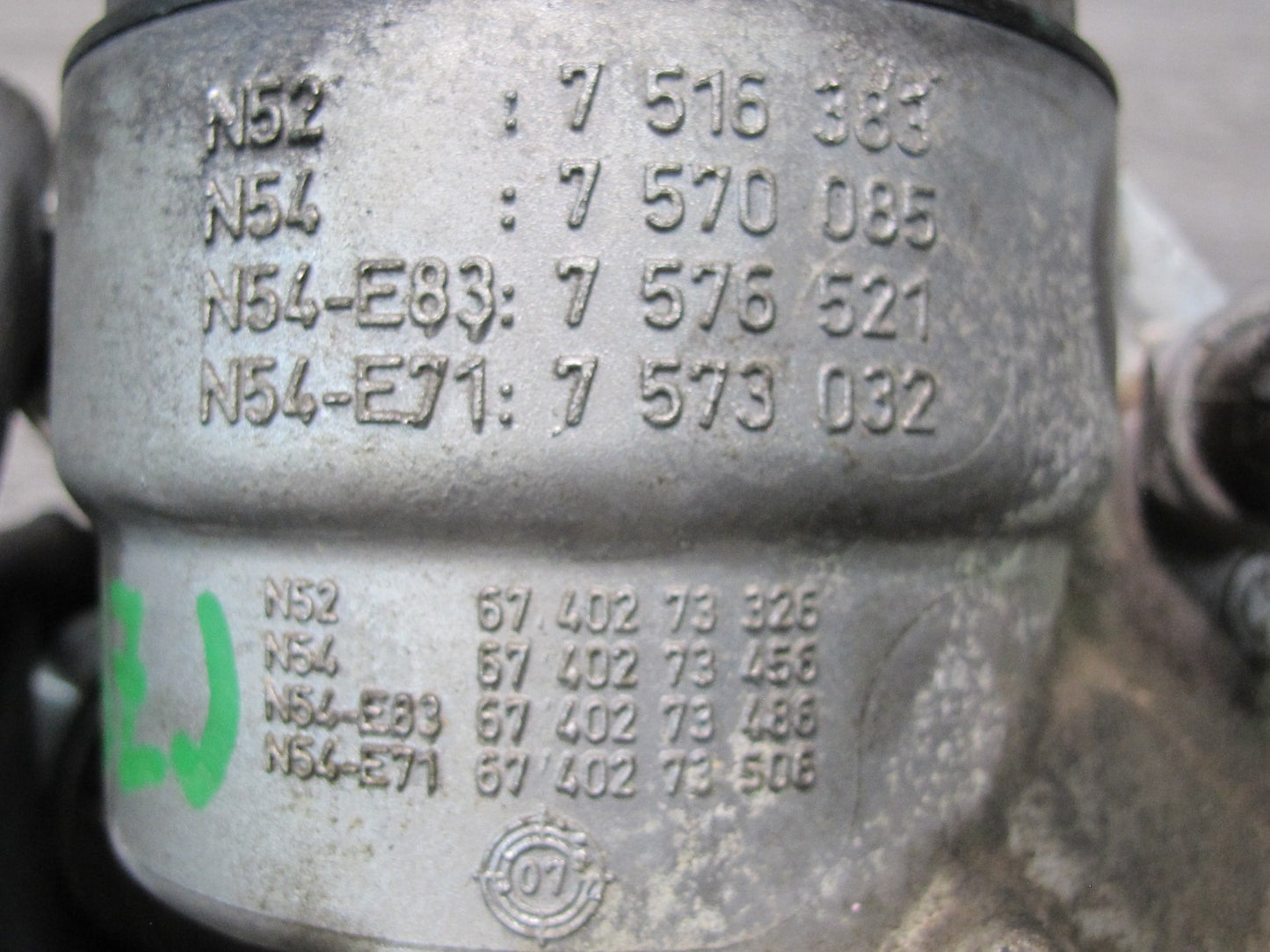 06-08 BMW E86 E85 Z4 3.0L N52 Engine Oil Filter Housing w Heat Exchanger 68K OEM