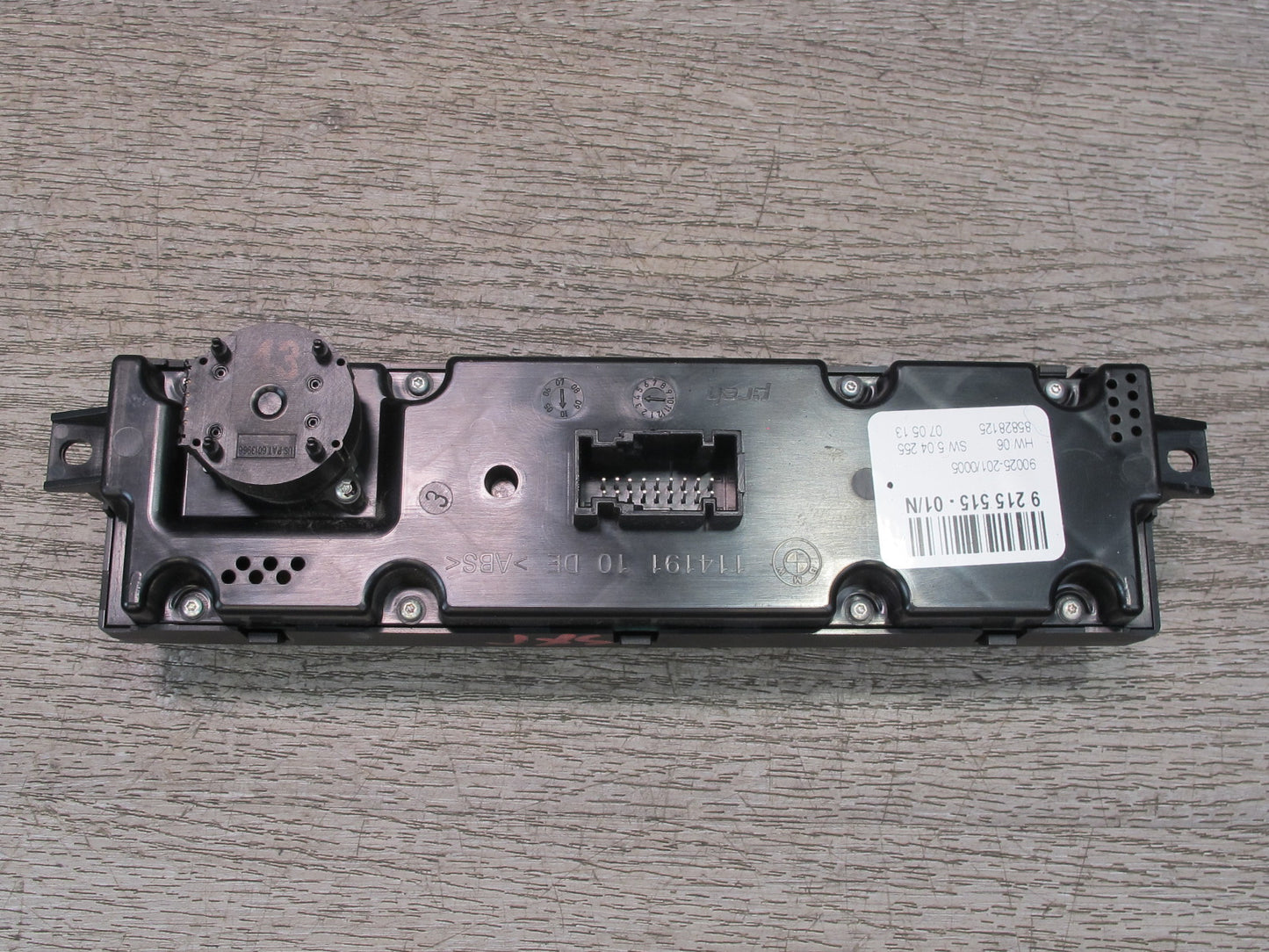 2008-2014 BMW E71 E72 X6 Rear A/C Heater Climate Control Switch Panel 9215515