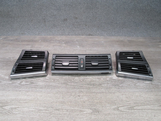 08-14 BMW E71 E72 X6 X6M Front Left Center Right Dash Air Heater Vent Set of 3